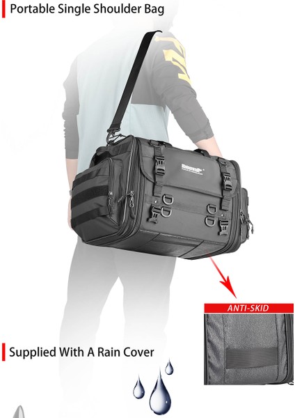 33-45L, 40-60L, 60-80L Genişletilebilir Su Geçirmez Motosiklet Kuyruk Çantası fiyatları