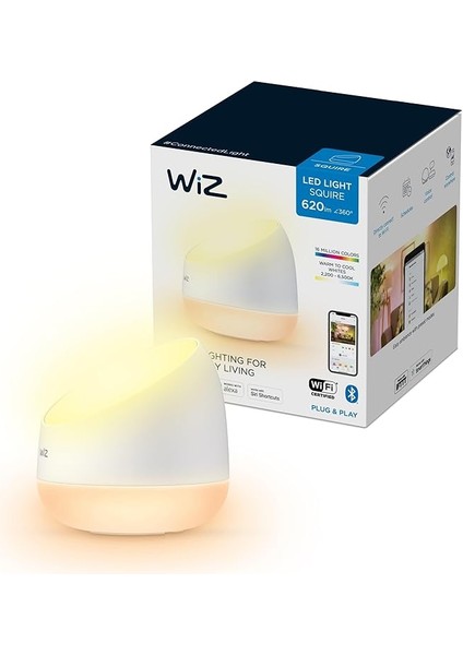 Squire Tunable White & Color, Masa Lambası, Kısılabilir, Sıcak Ila Soğuk Beyaz, 16 Milyon Renk, 9 W, Wi-Fi Üzerinden Uygulama / Ses ile Akıllı Kontrol