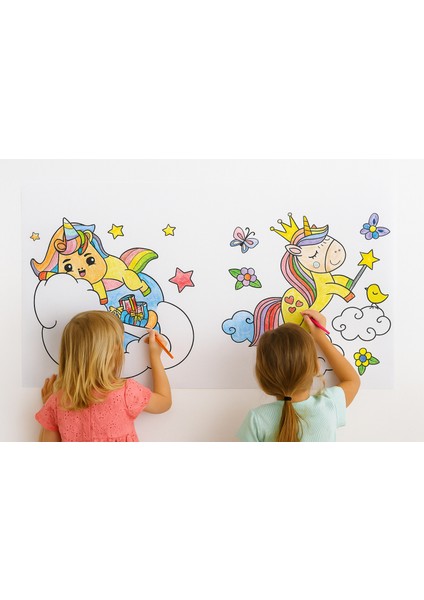 Unicorn Tek Boynuzlu At Sihirli ve Masalsı Unicorn Dünyası Boyama Rulosu 5mt indirimleri