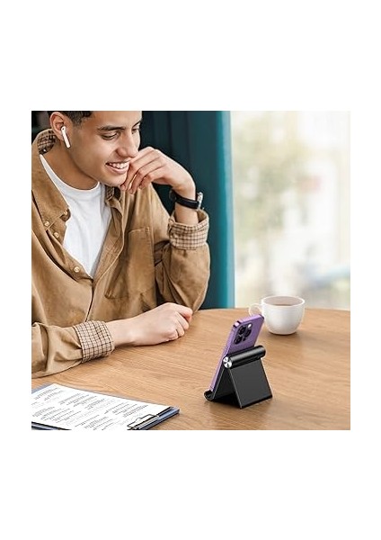 Çok Açılı Masaüstü Telefon Standı Siyah indirimleri