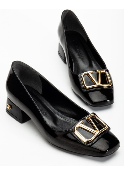 Suins Premium Pauly Model Kadın Orta Topuklu Siyah Kahve Bordo Ayakkabı