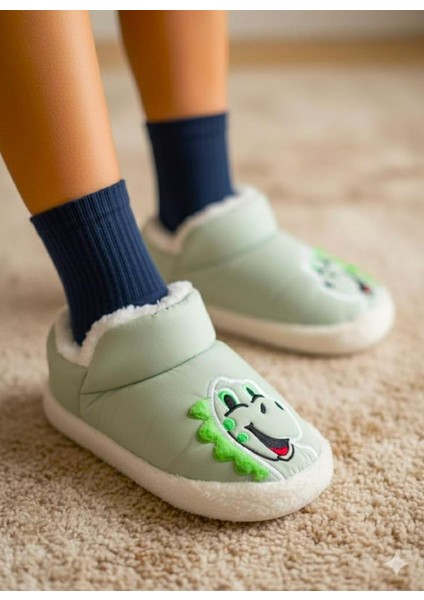 Erkek Çocuk Hayvanlı Kışlık Yumuşacık Içi Yünlü Mavi Ev Pandufu modelleri