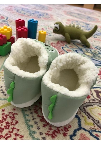 Erkek Çocuk Hayvanlı Kışlık Yumuşacık Içi Yünlü Mavi Ev Pandufu fırsatları