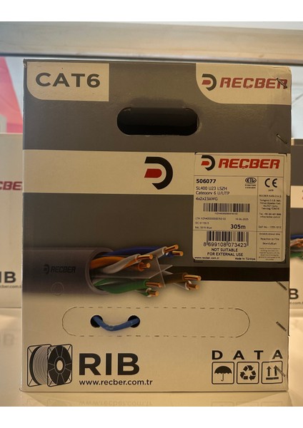 Cat 6 Halogen Free U/utp SL400 23 Awg 305 Metre Mavi