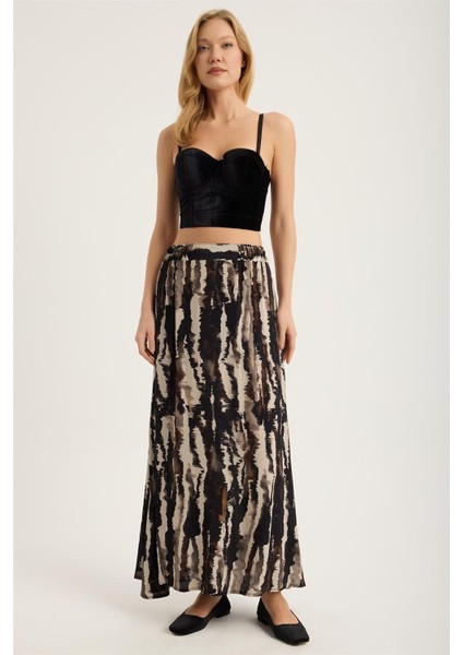 Sürme Fırça Desenli Etek