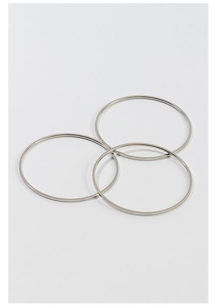 Kadın AJDA Platin Üçlü Çelik Bilezik modelleri