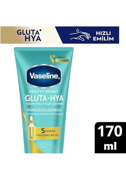 Vaseline Gluta-Hya Serum Etkili Vücut Losyonu, Pürüzsüzleştirici, 170 Mililitre fiyatları