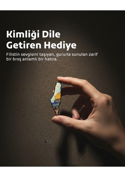 Filistin Haritası Kudüs Görselli Içerir Metal Unisex Yaka Rozeti 1 Adet A300015
