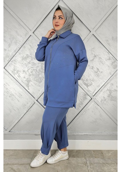 Kadın Taş Detaylı Tesettür Takım