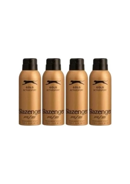 Slazenger Active Sport Gold Deo 150 ml - Erkek Deodorantı x 4 Adet P04705