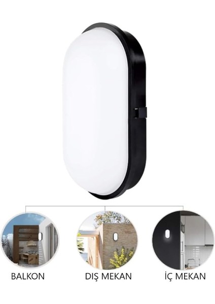 Geçirmez 20W Siyah Kasa Gün Işık 4200K Bahçe Teras Banyo Iç Dış Mekan LED Işık 2000LM (2 Adet) fırsatları