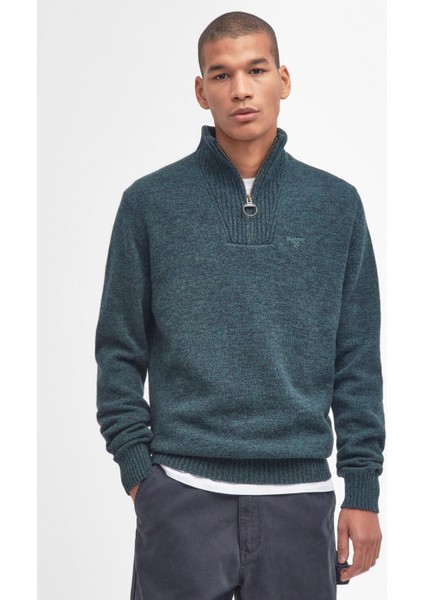 Essential Lambswool Half Zip Kazak GN95 Seaweed