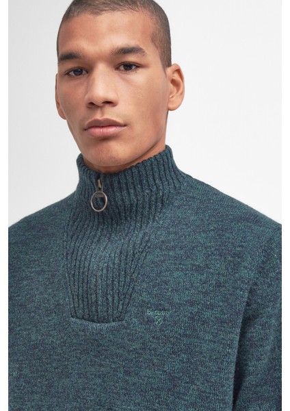 Essential Lambswool Half Zip Kazak GN95 Seaweed indirimleri