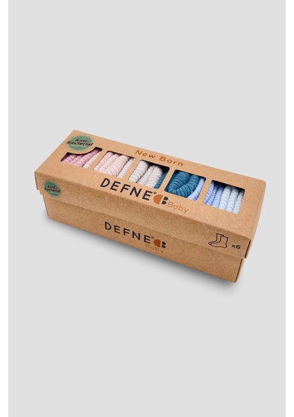 6 Çift Kutulu Kız Newborn Yeni Doğan ve Bebek Çorabı 0-6 Ay indirimleri