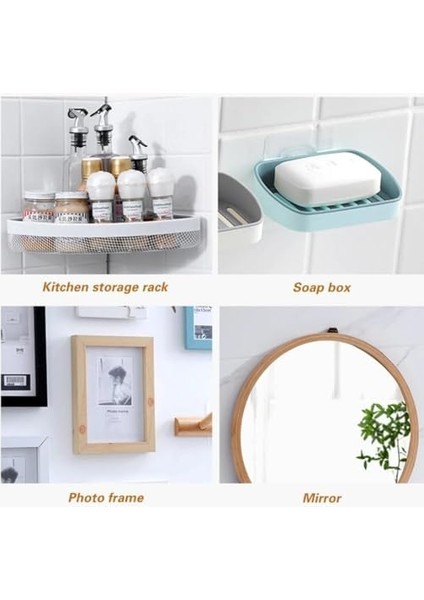 Mobilya Askı Çift Taraflı Yapışkanlı Geçmeli Klips Şeffaf Duvar Kancası, Iz Bırakmayan Sabitleme Askısı, Ev ve Ofis Organizer 5 Çift fiyatları