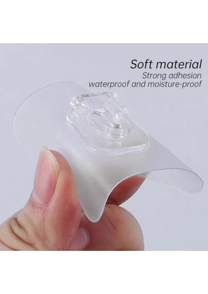 Mobilya Askı Çift Taraflı Yapışkanlı Geçmeli Klips Şeffaf Duvar Kancası, Iz Bırakmayan Sabitleme Askısı, Ev ve Ofis Organizer 5 Çift modelleri