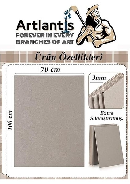 Gri 2 mm 70X100 cm 5 Adet Sert Karton Ekstra Sıkıştırılmış 70 * 100 Mukavva Gri Renkli 5 Adet modelleri
