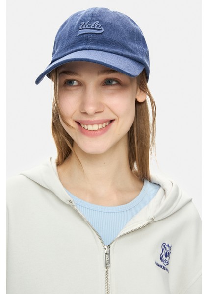 Esther Kemik Rengi Fermuarlı ve Cepli Nakışlı Loose Fit Kadın Sweatshirt