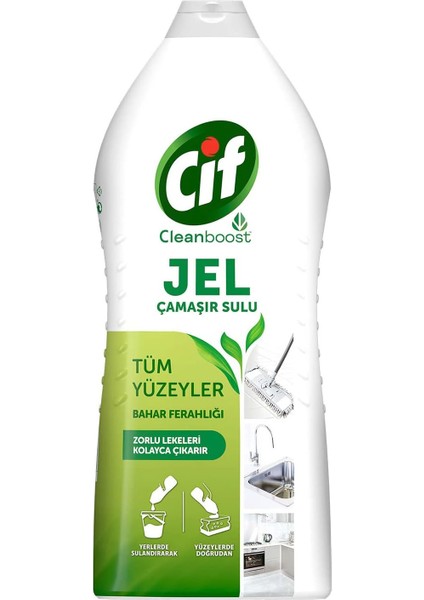 Cif Jel Yüzey Temizleyici Cleanboost Tüm Yüzeyler Için Leke Çıkarıcı Çamaşır Sulu Bahar Ferahlığı 1500 ml fiyatları