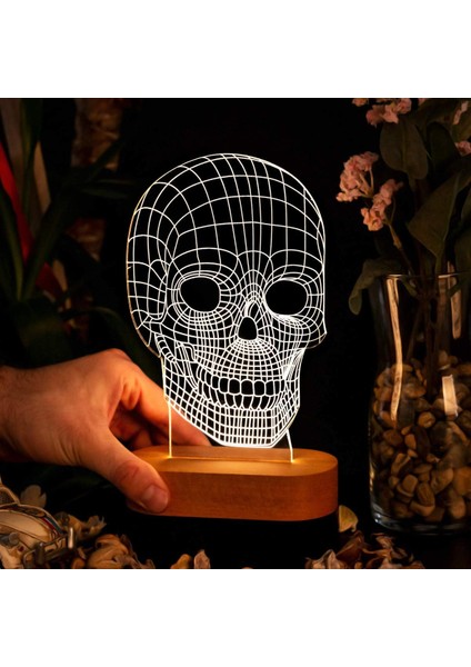 3 Boyutlu LED Masa Lambası - USB Bağlantılı Sarı Işık