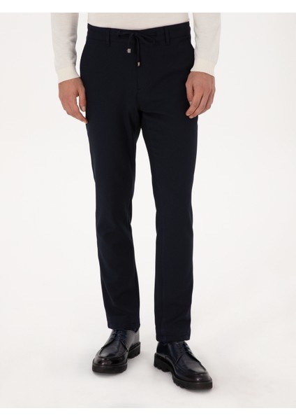 Erkek Lacivert Slim Fit Beli Bağcıklı Kanvas Pantolon 50308731-VR033 fiyatları