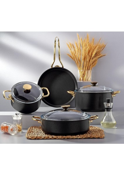 7 Parça Titanyum Tencere & Tava Seti