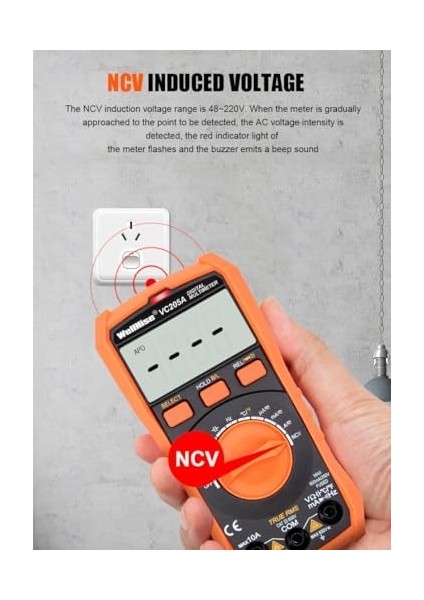 VC205A Ölçü Aleti Multimetre Avometre Ncv Işıklı Ekran Isı Ölçer El modelleri