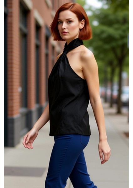 Boyundan Düğümlü Bluz Şık ve Rahat Yazlık Moda Trend Tasarım Özenle Seçilmiş modelleri