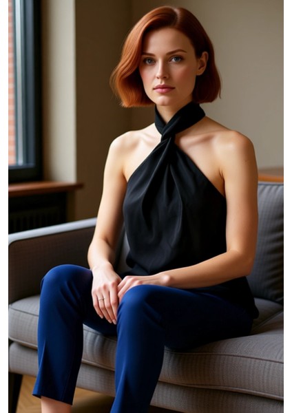 Boyundan Düğümlü Bluz Şık ve Rahat Yazlık Moda Trend Tasarım Özenle Seçilmiş fırsatları