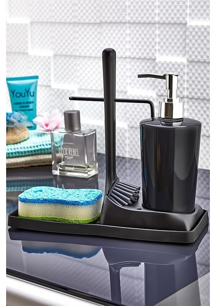 Silikon Fırçalı Mutfak Banyo Sıvı Sabunluk Süngerlik Seti fiyatları