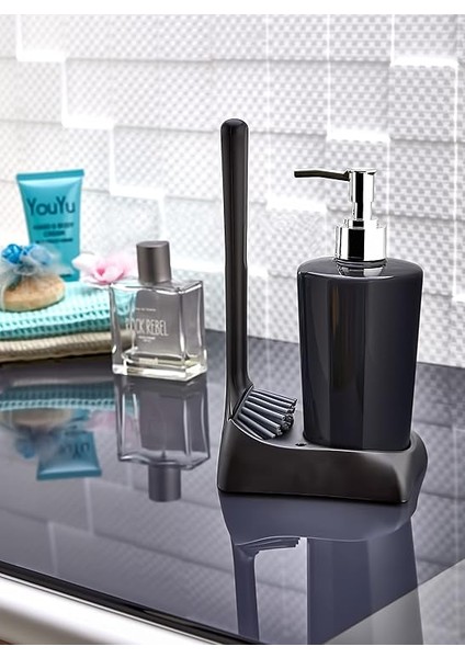 Silikon Fırçalı Mutfak Banyo Sıvı Sabunluk Süngerlik Seti modelleri