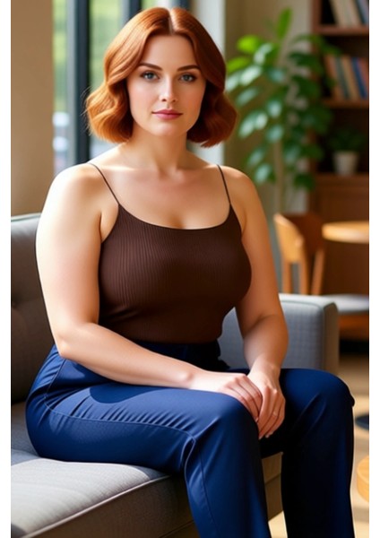 Moda Büyük Beden Kare Yaka Örme Fit Düz Desen Casual Günlük Crop Askılı Kol Bluz