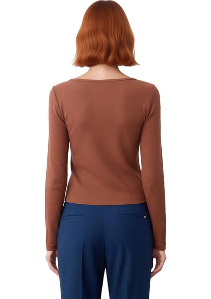 Stil Kadın Düğme Detaylı Fitilli Esnek Boy Bluz Regular Örme Fitted Kalıp fiyatları