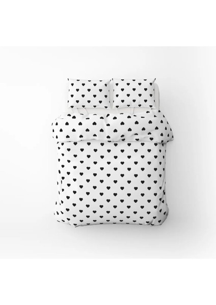 Heart Pamuklu Çarşafı Lastikli Çift Kişilik Nevresim Takımı