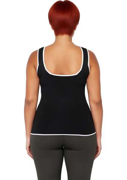 Kadın Kahverengi Kare Yaka Bodycon Ince Triko Bluz Kalın Askılı Günlük Kullanım Için Ideal fırsatları