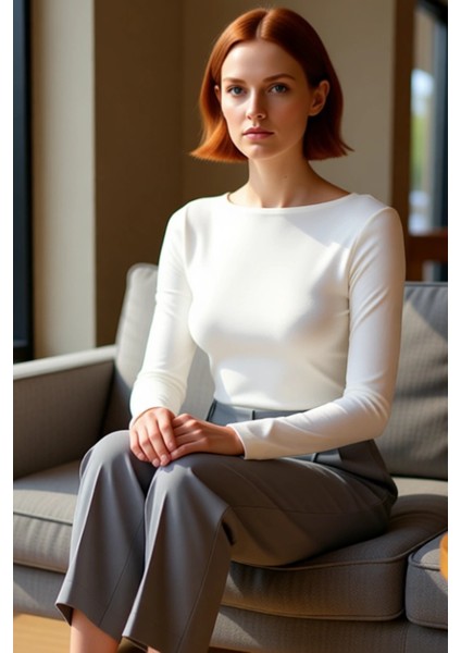 Kadın Kayık Yaka Standart Kol Uzun Kollu Fitted Kalıp Viskon Ribana Bluz Günlük Kullanım Için fiyatları