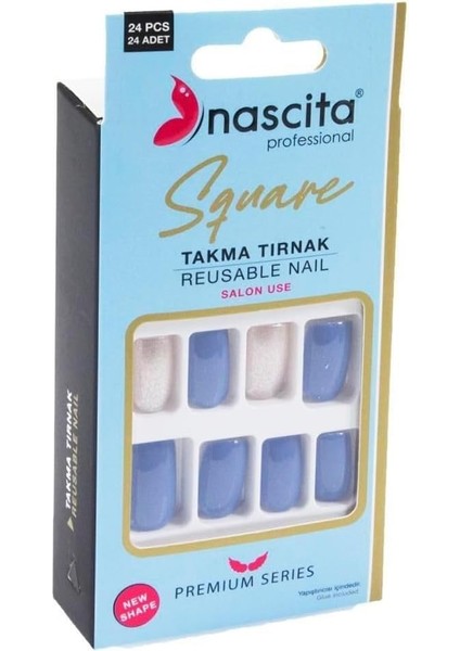 Nascita 24&apos;lü Square Renkli Takma Tırnak - 161