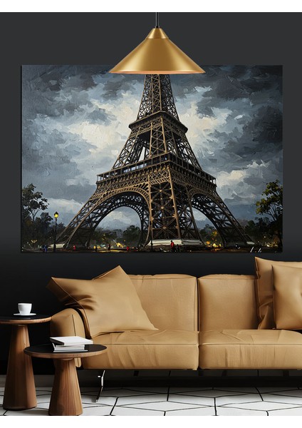 Eyfel Kulesi Paris Manzarası Dekoratif Kanvas - Mdf Ahşap Tablo modelleri