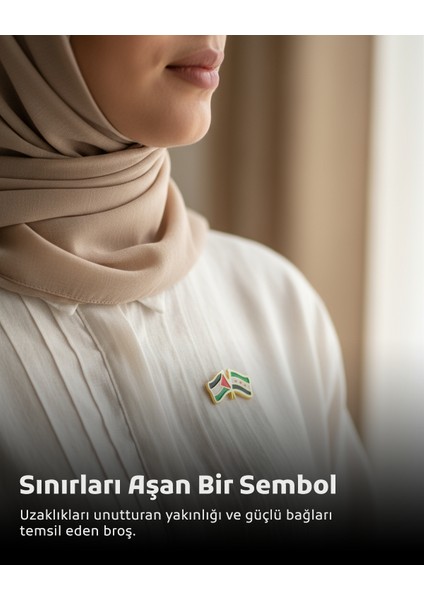 Suriye ve Filistin Bayarkları Simgesi Altın Renkli Özel Tasarımlı Unisex Yaka Rozeti A300031 indirimleri