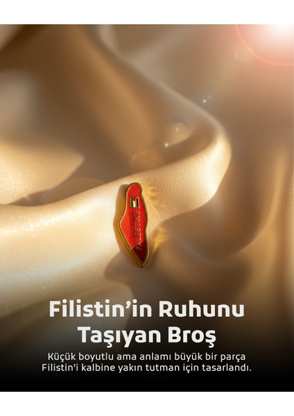 Filistin Haritası Içinde Bayrak & "palestıne" Kırmızı Rengi Yaka Rozeti A300047 fiyatları