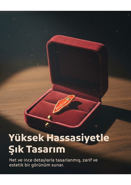 Filistin Haritası Içinde Bayrak & "palestıne" Kırmızı Rengi Yaka Rozeti A300047 indirimleri