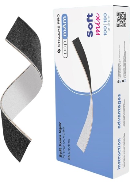 Staleks Yumuşak Çift Taraflı Değiştirilebilir Törpü Yaprakları Staleks Expert Papmam DFCEMIX-20-100/180, Granülasyon 100/180 gr