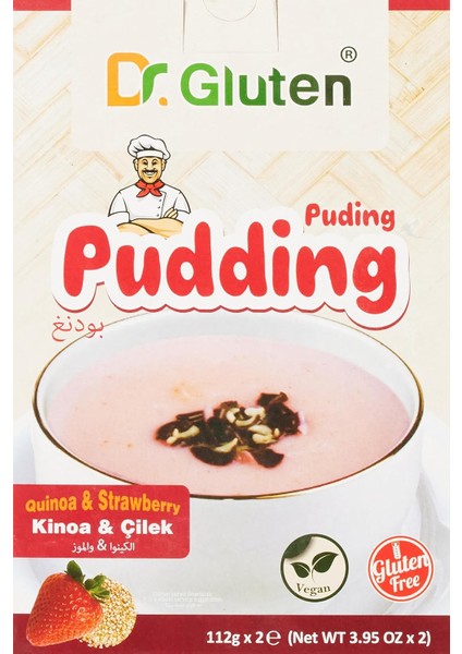Dr. Gluten Glutensiz Çilekli Kinoalı Puding 112 G x 2 Adet