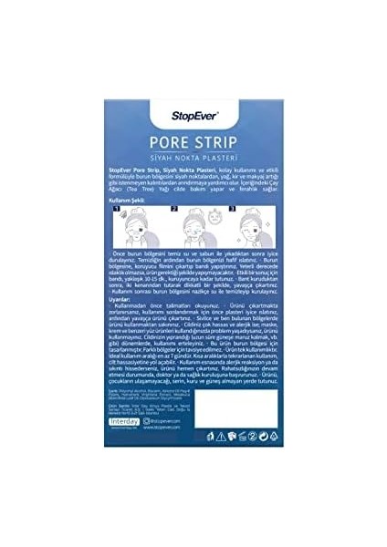 Stopever Pore Strip Siyah Nokta Bandı – 2&apos;li Paket (Charcoal + Tea Tree) | Siyah Nokta Karşıtı | Gözenek Temizleyici | Aktif Karbon & Çay Ağacı Özlü | 12 Adet modelleri