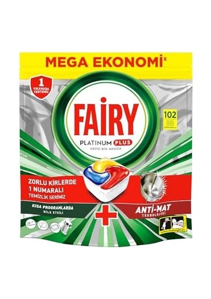 Fairy Platinum Plus Bulaşık Makinesi Deterjanı Kapsülü 102 Yıkama Limon Kokulu modelleri
