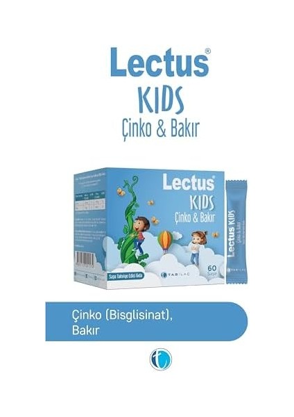 Lectus Kids Çinko & Bakır 60 Saşe Çinko Bisglisinat