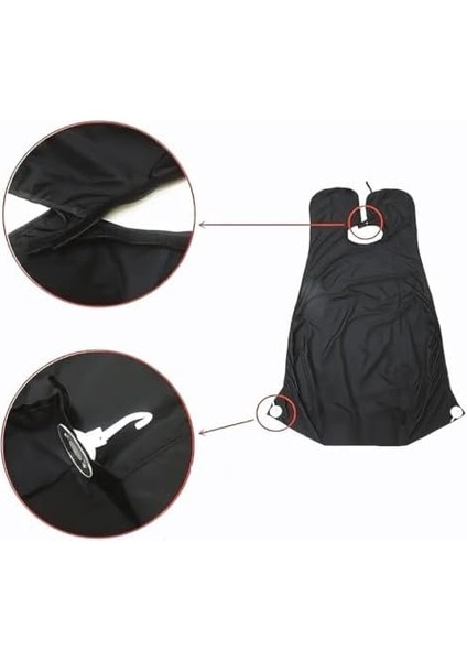 Tıraş Örtüsü, Sakal Kesme Önlüğü – Vantuzlu, Kolay Temizlenen, Pratik Tıraş Pelerini – Sakal ve Saç Kırpıntılarını Toplar – 61X80 Cm, Hafif ve Katlanabilir (Siyah)