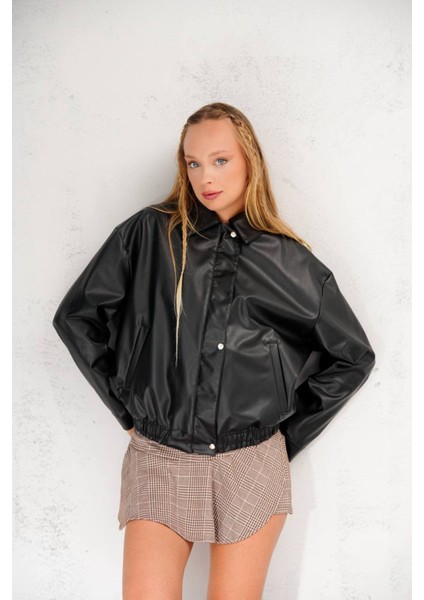 Oversize Siyah Deri Ceket - Trend Alarmı ???? fiyatları