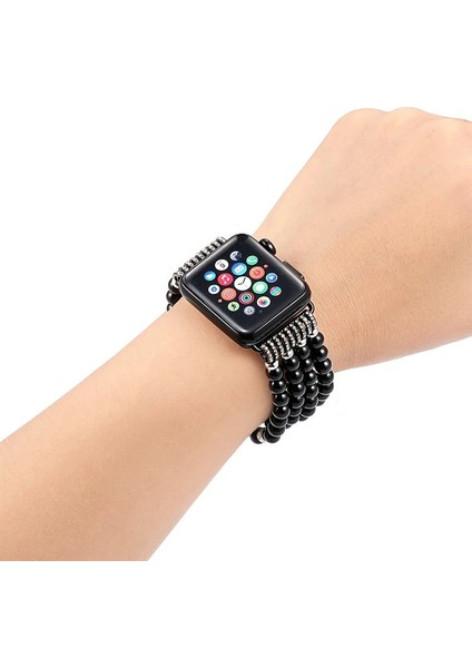 Ally Apple Watch 7-8 45MM 6-5-4 44MM Full Boncuk Taşlı Kordon Kayış 3-2-1 42MM-( - N015J858-M50 indirimleri