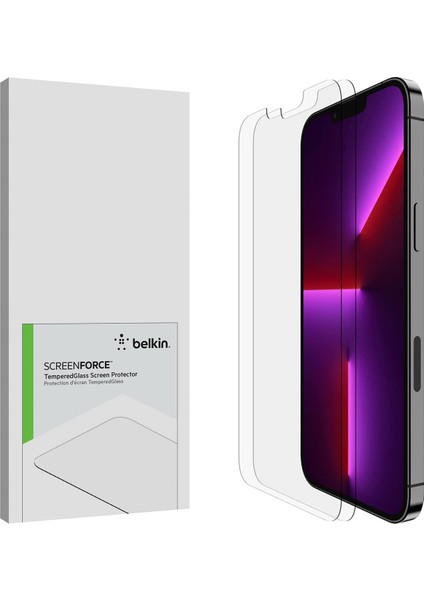 14, 13 Pro Max 2&apos;li Paket Ekran Temperedglass, Dahil Edilen Kılavuz Çıkartmalarıyla Uygulama Kabarcıksız